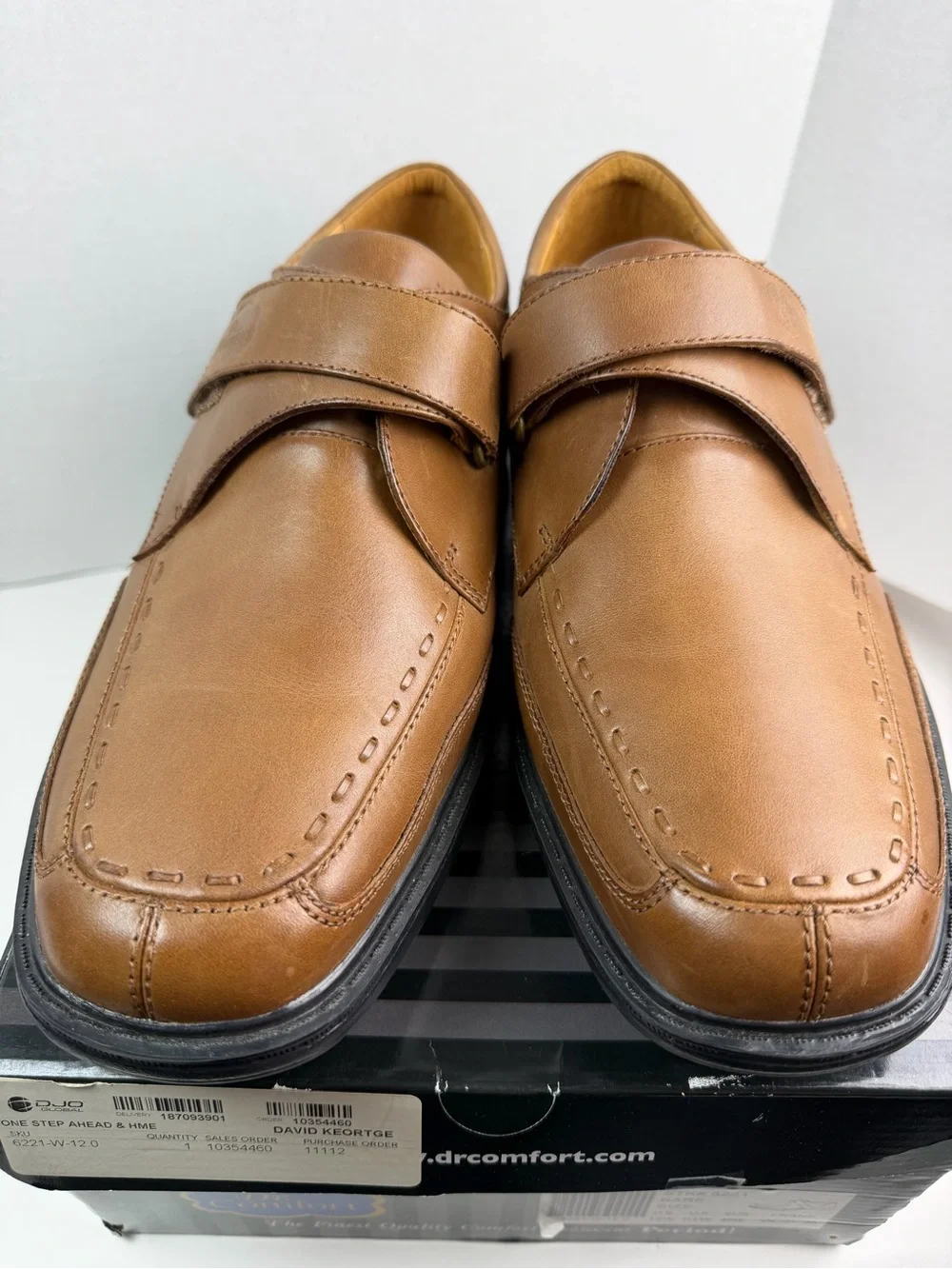 Dr. Comfort 6221 Frank Brown Leather Adjustable Strap Oxford Shoes Men's US 12W